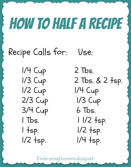 How to Half a Recipe