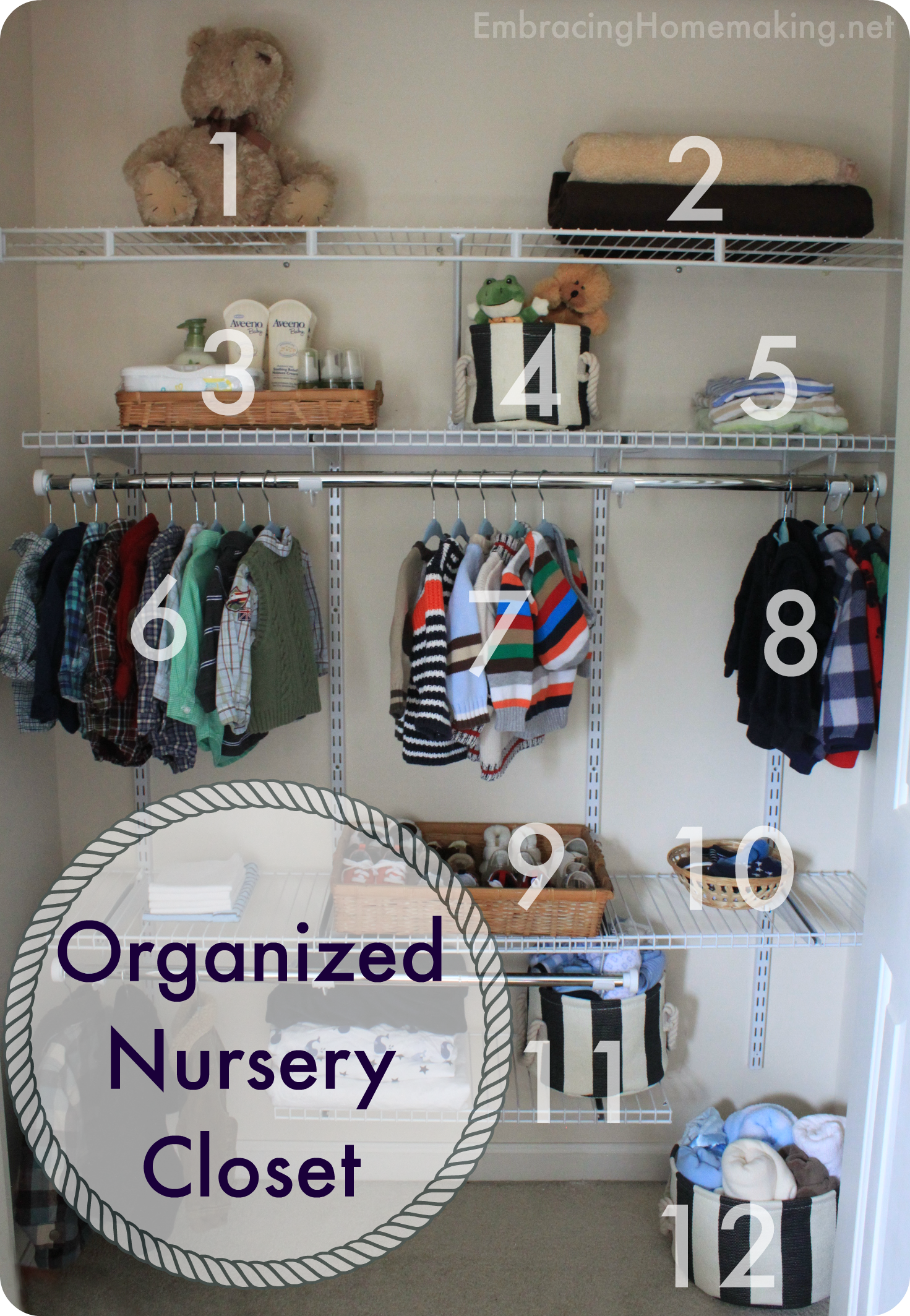 Organized Nursery Closet