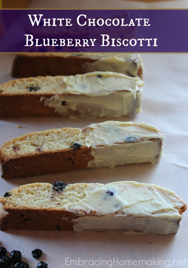 White Chocolate Blueberry Biscotti