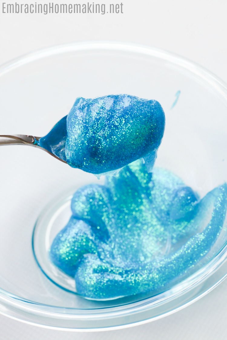 Mixing Glitter Slime