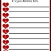 Things I Love About You Free Printable
